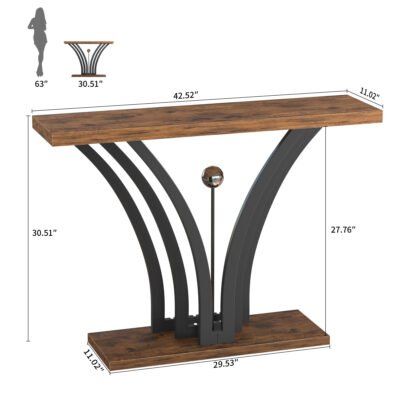 7 Rustic Console Table with Thick Wood Top