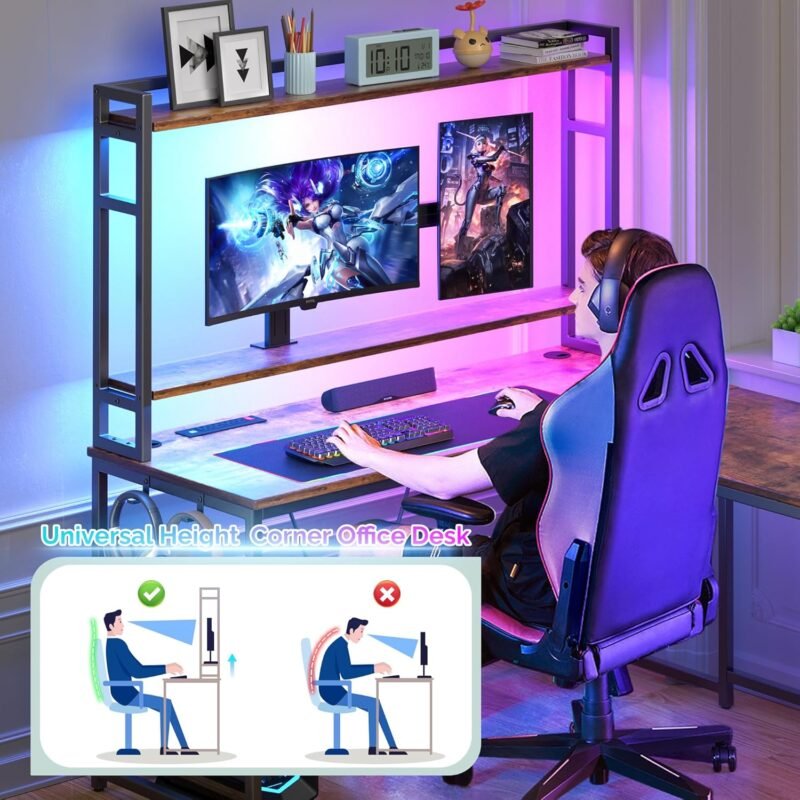 Ergonomic Dual-Tier Design & Monitor Hutch Heavy Duty L-Shaped Computer Desk for Office Wholesale