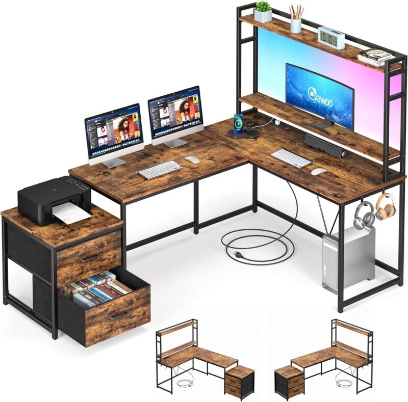 L-shaped desk with cabinet Heavy Duty L-Shaped Computer Desk for Office Wholesale