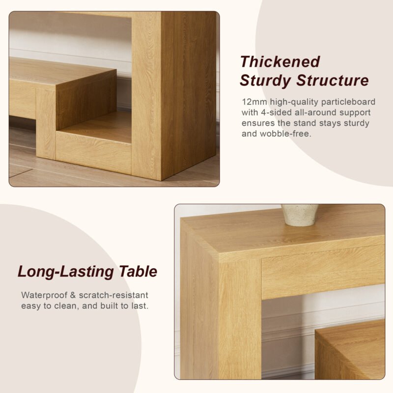 TV09 stand Thickened Sturdy Structure Wood TV09 Console Entertainment Center With LED Lights