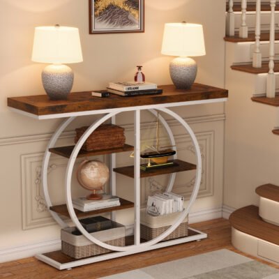 003 Modern Round Frame Console Table