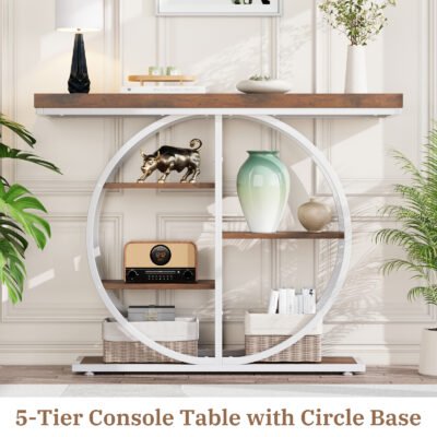 004 Modern Round Frame Console Table