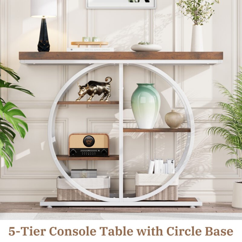 004 Modern Round Frame Console Table