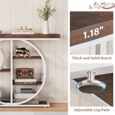 005 Modern Round Frame Console Table