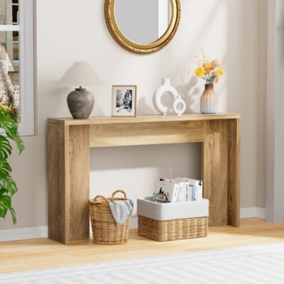 1 All-Wood Narrow Sofa Table for Entryway & Living Room