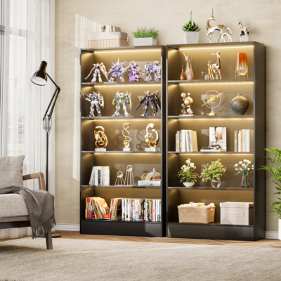 5-Tier Display Cabinet for Home Office, Anti-Tipping Belt Included