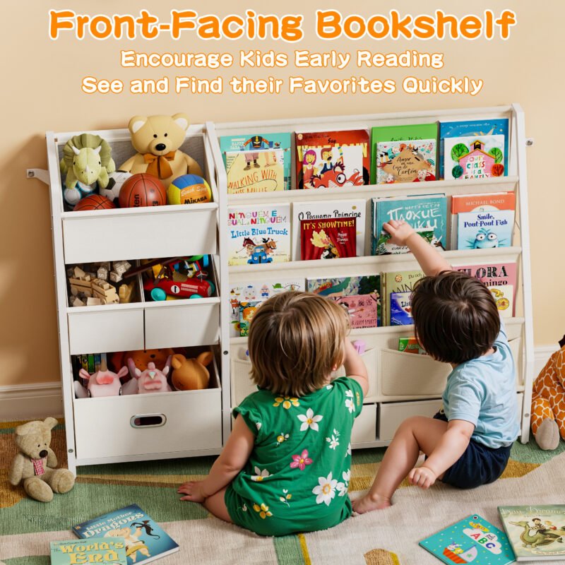 详3 Kids Book and Toy Storage Organizer