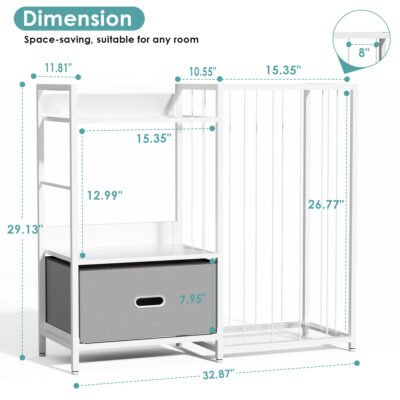 Multi-Purpose Children Books and Plush Toy Storage Shelf for Bedroom Playroom